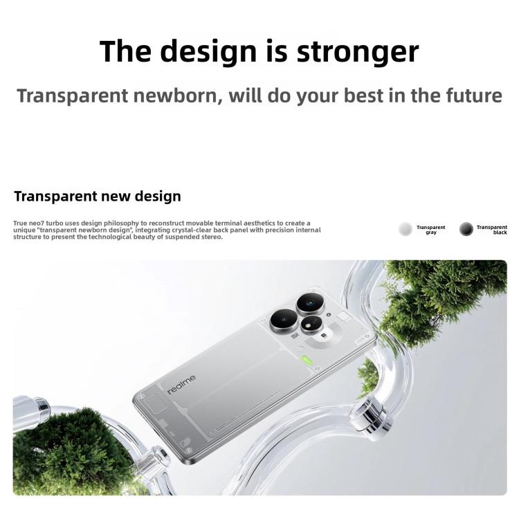 Realme Neo7 Turbo, 12GB+256GB, 6.8 inch Android 15 / Realme UI 6.0 MediaTek Dimensity 9400e Octa Core, NFC, Network: 5G, Support Google Play, 16GB+256GB