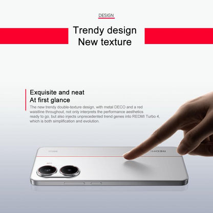 Xiaomi REDMI Turbo 4, 12GB+512GB, 6.67 inch Xiaomi HyperOS 2 Dimensity 8400-Ultra Octa Core 3.0GHz, NFC, Network: 5G, 12GB+512GB