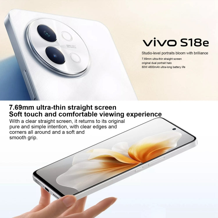 vivo S18e, Dual Back Cameras, 12GB+512GB, Face ID Screen Fingerprint Identification, 6.67 inch Android 14.0 OriginOS 4 Dimensity 7200 Octa Core 2.8GHz, OTG, NFC, Network: 5G, Support Google Play, vivo S18e, 12GB+512GB