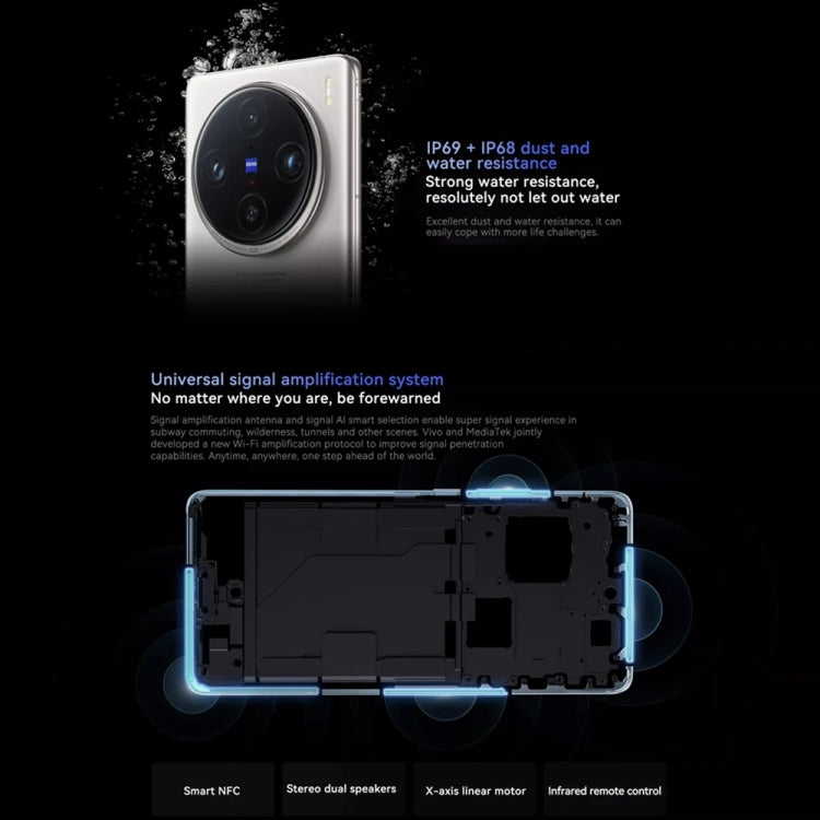 vivo X100s Pro, Triple Back Cameras, 16GB+512GB, Face ID / Fingerprint Identification, 6.78 inch Android 14 OriginOS 4 Dimensity 9300+ Octa Core, OTG, NFC, Network: 5G, Support Google Play, vivo X100s Pro, 16GB+512GB