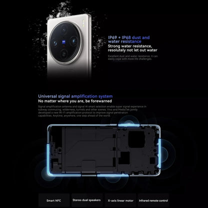 vivo X100s Pro, Triple Back Cameras, 16GB+512GB, Face ID / Fingerprint Identification, 6.78 inch Android 14 OriginOS 4 Dimensity 9300+ Octa Core, OTG, NFC, Network: 5G, Support Google Play, vivo X100s Pro, 16GB+512GB