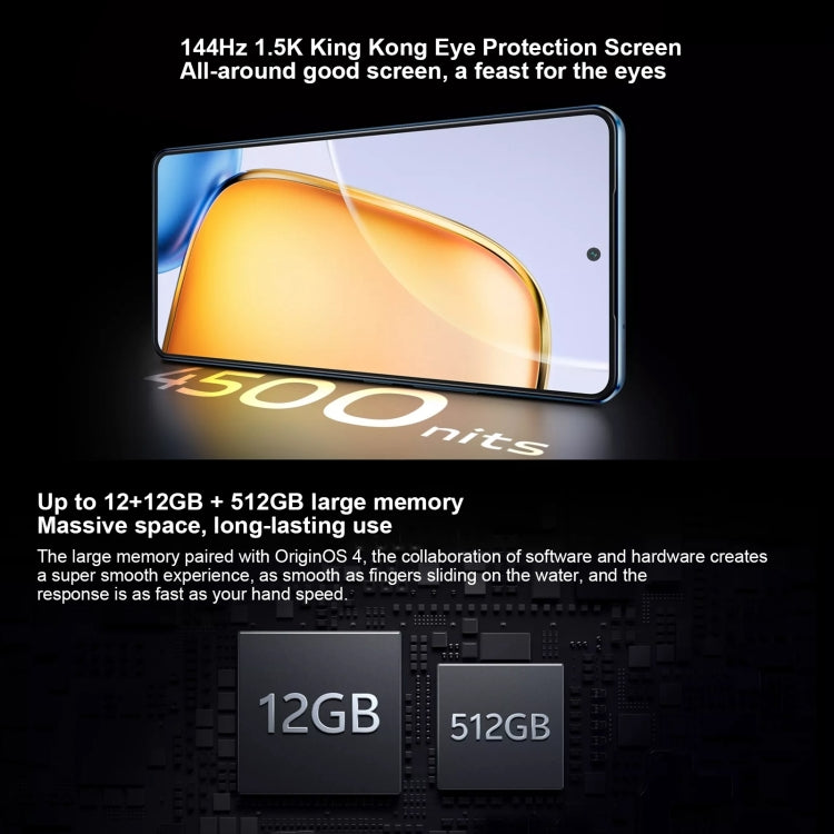 vivo Y200 GT, Dual Back Cameras, 12GB+512GB, Face ID Screen Fingerprint Identification, 6.78 inch Android 14.0 OriginOS 4 Snapdragon 7 Gen 3 Octa Core 2.63GHz, OTG, NFC, Network: 5G, Support Google Play, vivo Y200 GT, 12GB+512GB