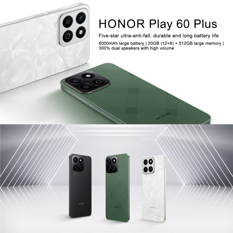 Honor Play 60 Plus 5G, 12GB+512GB, 6.77 inch MagicOS 8.0 Qualcomm Snapdragon 4 Octa Core up to 2.5GHz, Network: 5G, OTG, 12GB+512GB