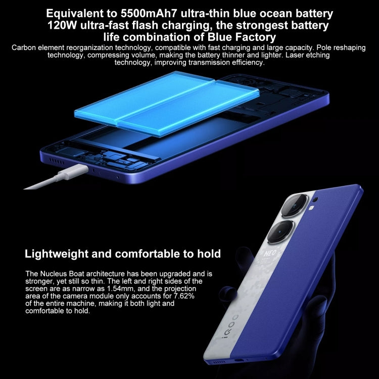 vivo iQOO Neo9S Pro+, 12GB+256GB, Face ID & Ultrasonic 3D Fingerprint Identification, 6.78 inch Android 14 OriginOS 4 Snapdragon 8 Gen 3 Octa Core 2.63GHz, OTG, NFC, Network: 5G, Support Google Play, 12GB+256GB