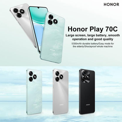 Honor Play 70C, 6GB+128GB, 6.75 inch MagicOS 9.0 Android 15 MediaTek Helio G81 Ultra Octa Core, Network: 4G, OTG, 6GB+128GB