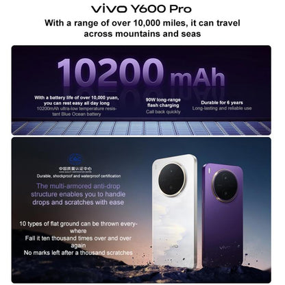 vivo Y600 Pro, 8GB+128GB, In-screen Fingerprint, 6.83 inch Android 16 OriginOS 6 Dimensity 7300e Octa Core, OTG, NFC, Network: 5G, 8GB+128GB