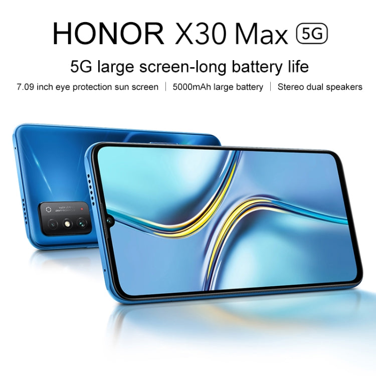Dual Back Cameras, Side Fingerprint Identification, 5000mAh Battery, 7.09 inch Magic UI 5.0 (Android R) Dimensity 900 Octa Core up to 2.4GHz, Network: 5G, NFC, Not Support Google Play, X30 Max 5G 8GB+256GB