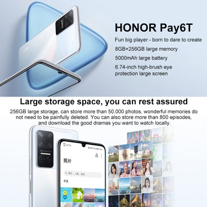 Triple Back Cameras, Side Fingerprint Identification, 5000mAh Battery, 6.74 inch Magic UI 5.0 (Android 11) MediaTek Dimensity 700 Octa Core up to 2.2GHz, Network: 5G, OTG, Not Support Google Play, 8GB+256GB