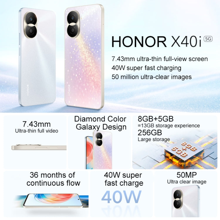 Dual Back Cameras, Side Fingerprint Identification, 4000mAh Battery, 6.7 inch Magic UI 6.1 / Android 12 Dimensity 700 Octa Core up to 2.2GHz, Network: 5G, OTG, Not Support Google Play, 8GB+256GB