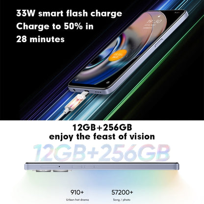 Dual Back Cameras, Side Fingerprint Identification, 5000mAh Battery, 6.58 inch Realme UI 3.0 / Android 12 MediaTek Dimensity 810 Octa Core up to 2.4GHz, Network: 5G, Support Google Play, 8GB+256GB