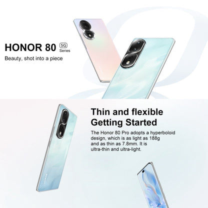 Triple Back Cameras, Screen Fingerprint Identification, 6.78 inch Magic UI 7.0 Qualcomm Snapdragon 8+ Gen1 Octa Core up to  3.0GHz, Network: 5G, OTG, NFC, Not Support Google Play, Honor 80 Pro 5G, 8GB+256GB