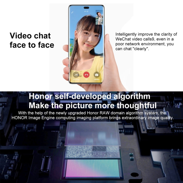Triple Back Cameras, Screen Fingerprint Identification, 6.78 inch Magic UI 7.0 Qualcomm Snapdragon 8+ Gen1 Octa Core up to  3.0GHz, Network: 5G, OTG, NFC, Not Support Google Play, Honor 80 Pro 5G, 8GB+256GB