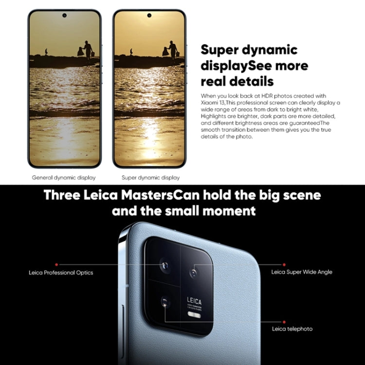 Triple Back Cameras, 6.36 inch In-screen Fingerprint Identification MIUI 14 Qualcomm Snapdragon 8 Gen 2 Octa Core up to 3.2GHz, Network: 5G, NFC, Wireless Charging Function, Xiaomi 13 12GB+512GB