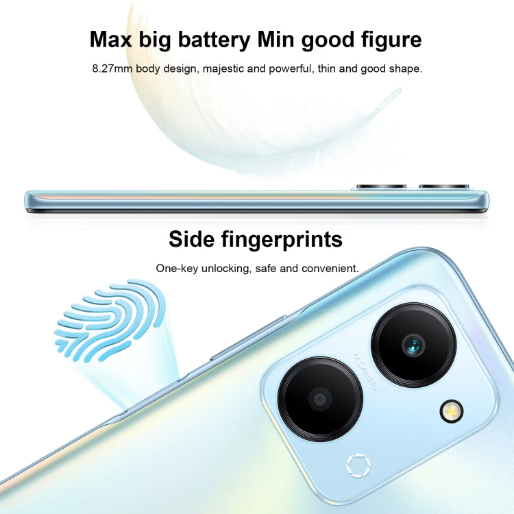 Dual Back Cameras, Side Fingerprint Identification, 6000mAh Battery, 6.74inch Magic UI 6.1 / Android 12  Dimensity 6020 Octa Core, Network: 5G, OTG, Not Support Google Play, 8GB+256GB