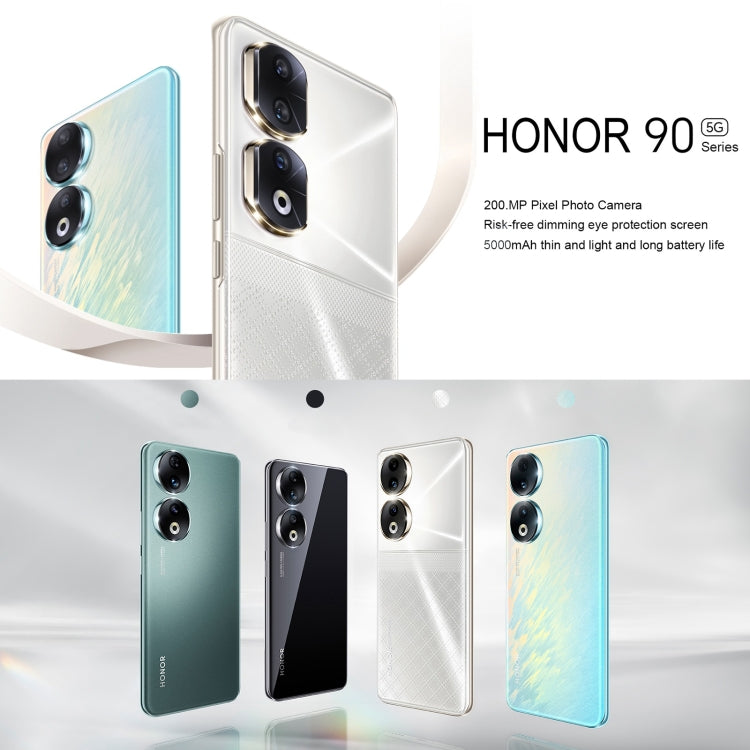 Triple Back Cameras, Screen Fingerprint Identification, 6.7 inch Magic UI 7.1 Android 13 Qualcomm Snapdragon 7 Gen 1 Accelerated Edition Octa Core up to 2.5GHz, Network: 5G, OTG, NFC, Not Support Google Play, Honor 90 5G 12GB+256GB