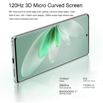 Triple Back Cameras, Srceen Fingerprint Identification, 4600mAh Battery, 6.78 inch Android 13 OriginOS 3 Dimensity 8200 Octa Core up to 3.1GHz, OTG, NFC, Network: 5G, 8GB+256GB
