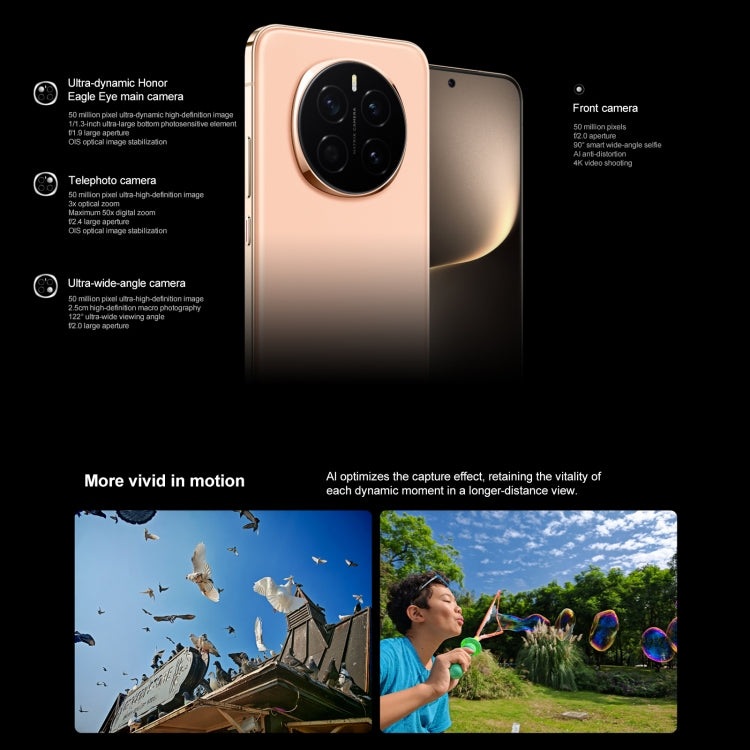 Honor Magic7, 16GB+512GB, Screen Fingerprint, 6.78 inch MagicOS 9.0 / Android 15 Snapdragon 8 Elite 3nm Octa Core, Network: 5G, NFC, OTG, Not Support Google Play, 16GB+512GB