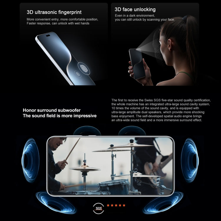 Honor Magic7 Pro, 16GB+1TB, Screen Fingerprint, 6.8 inch MagicOS 9.0 / Android 15 Snapdragon 8 Elite 3nm Octa Core, Network: 5G, NFC, OTG, Not Support Google Play, 16GB+1TB