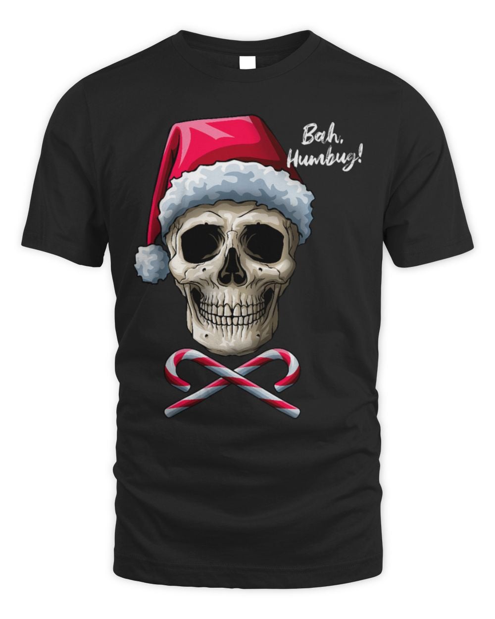 Cute Skull Bah Humbug Funny Santa Christmas Cross Candy Cane