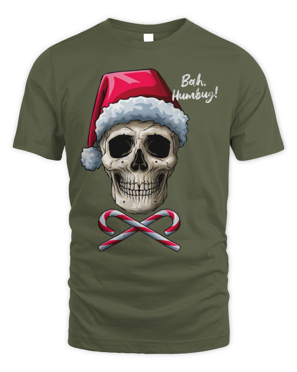 Cute Skull Bah Humbug Funny Santa Christmas Cross Candy Cane