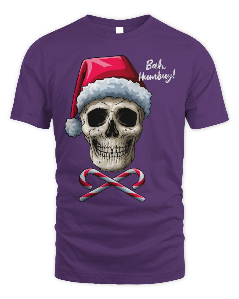 Cute Skull Bah Humbug Funny Santa Christmas Cross Candy Cane