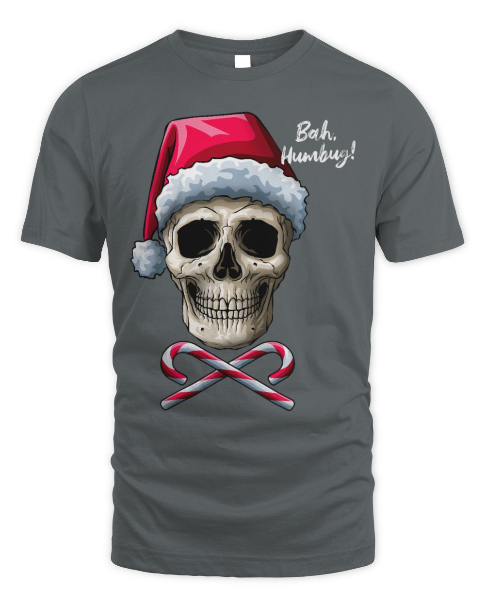 Cute Skull Bah Humbug Funny Santa Christmas Cross Candy Cane